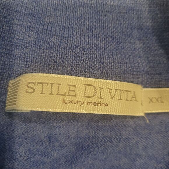 Stile De Vita Luxury 100% Extra Fine Merino Wool Size XXL Sweater 1/4 Zip - Picture 3 of 5